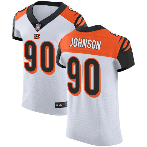 Nike Bengals #90 Michael Johnson White Men's Stitched NFL Vapor Untouchable Elite Jersey - Click Image to Close